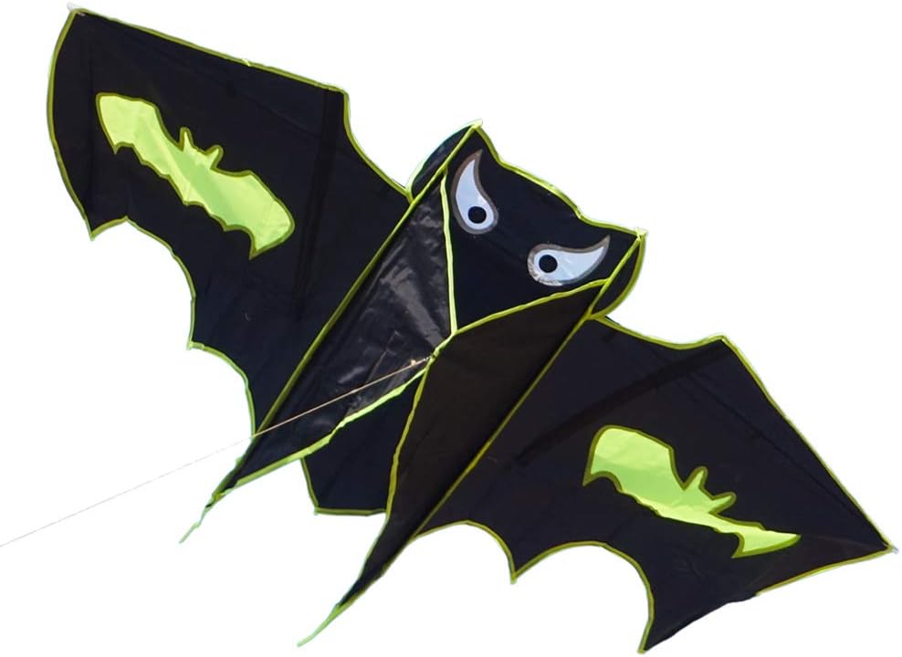 Besra51inch Bat Kite Single Line Easy to Fly Animal Nylon Kite with Handle & Strings for Kids & Adults