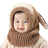Lowpricenice Winter Baby Kids Girls Boys Warm Woolen Coif Hood Scarf Caps Hats (Khaki)