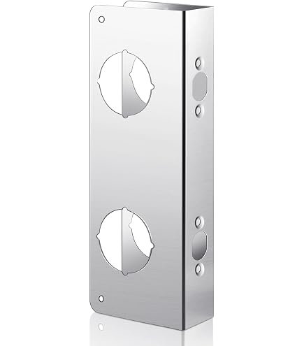 NAUBEA Door Reinforcer Plate – Stainless Steel Lock Guard For 1-3/8" Thick Doors, 2-3/4" Backset, Adds Security & Repairs Weak Doors