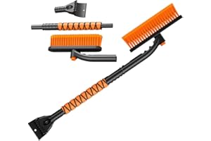 31" Car Snow Brush Winter Car Accessories Windshield Scraper with Ice Scraper 24cm Brush Head for Windshields Trucks Suvs & C