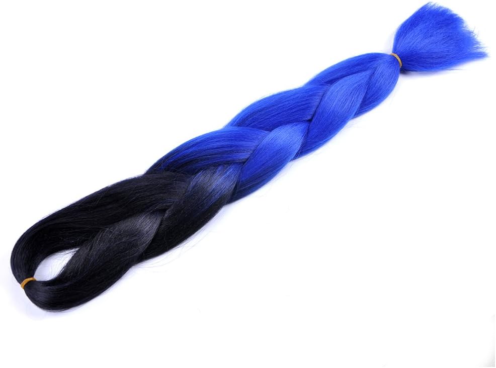 Jumbo Braiding Hair 1pc (black/blue) Braid Hair Extension For Afro Crochet Braids Twist