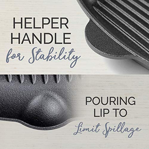 Fresh O2 PreSeasoned Cast Iron Skillet 12 Inch (11 Inch Bottom) Cast