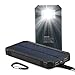 Solar Chargers 15000mAh, Soluser Portable Dual USB Solar Battery Fast Charger External Battery Pack, Solar Phone Charger Power Bank with 6LED Flashlight for Smartphones Tablet Camera