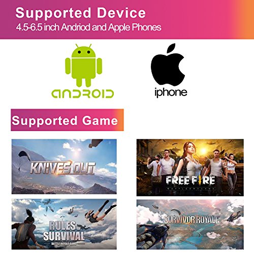 Mobile Game Controller for Fortnite/PUBG/Knives Out/Rules of Survival Button Touch Sensitive Shoot and Aim Triggers Accessories Joystick and Mobile Gamepad for Android IOS Phones Upgraded Version