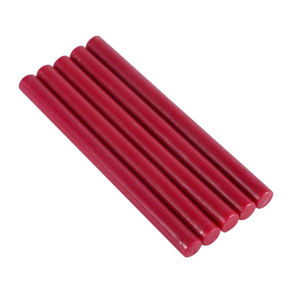 10 Colors 5pcs Pink/Purple/Red/Gold/Silver etc. Sealing Wax Seal Colorful Stamp Wax Sticks for Sealing Vintage Birthday Wedding Invitation Cards(Burgundy)