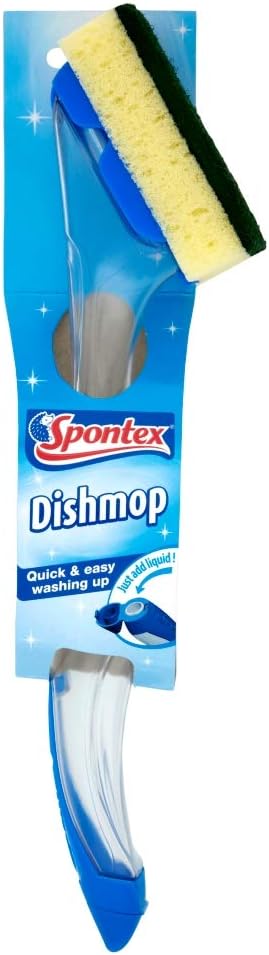 Spontex Dishmop Washing Up Brush, Refillable, Blue, 1 dishmop