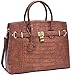MMK Collection Fashion Packlock Handbag(7103) ~ Signature fashion Designer Purse~ Perfect & Women Satchel Purse(7103) (MA-021006 Cognac)