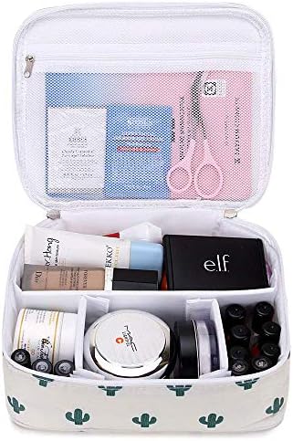 KNOWTEQ Travel Cosmetic Makeup Bag Organizer Portable Multipurpose Toiletry Storage Bag for Cosmetics, Makeup, Jewellry, Household grooming kit With Adjustable Compartment for Women & Men