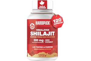 HANDPICK EXTRA STRENGTH Shilajit Capsules 500mg – Pure Himalayan Shilajit for Men, Shilajit for Women | 50% Fulvic Acid & 85+