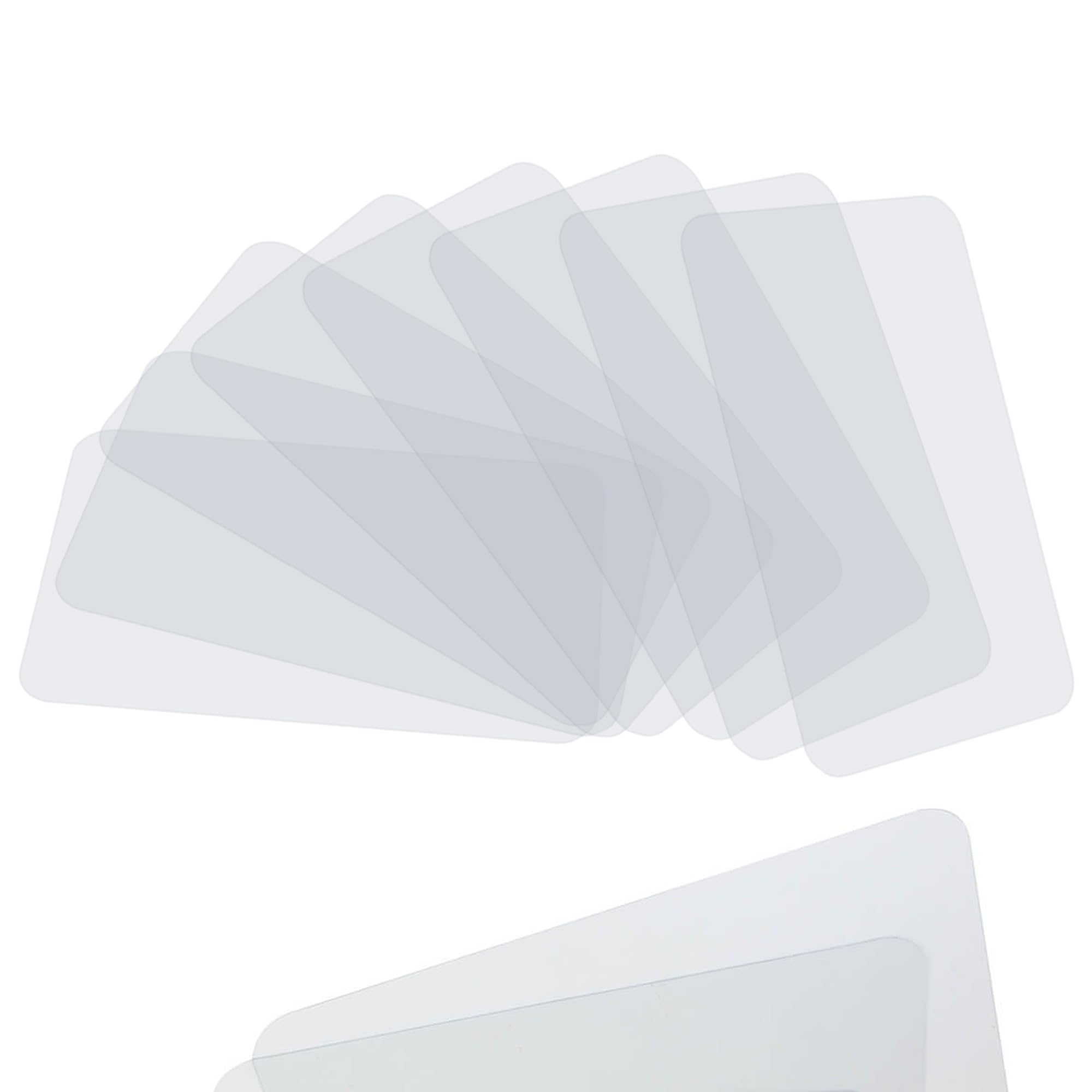 Photo 1 of CraftyCrocodile Clear Plastic Placemats Set of 8 - Vinyl Table Protector for Dining, Kitchen, Office, Painting Table, Shelves - Heat Resistant, Crystal Clear, Wipeable Place Mats - 17.5x12