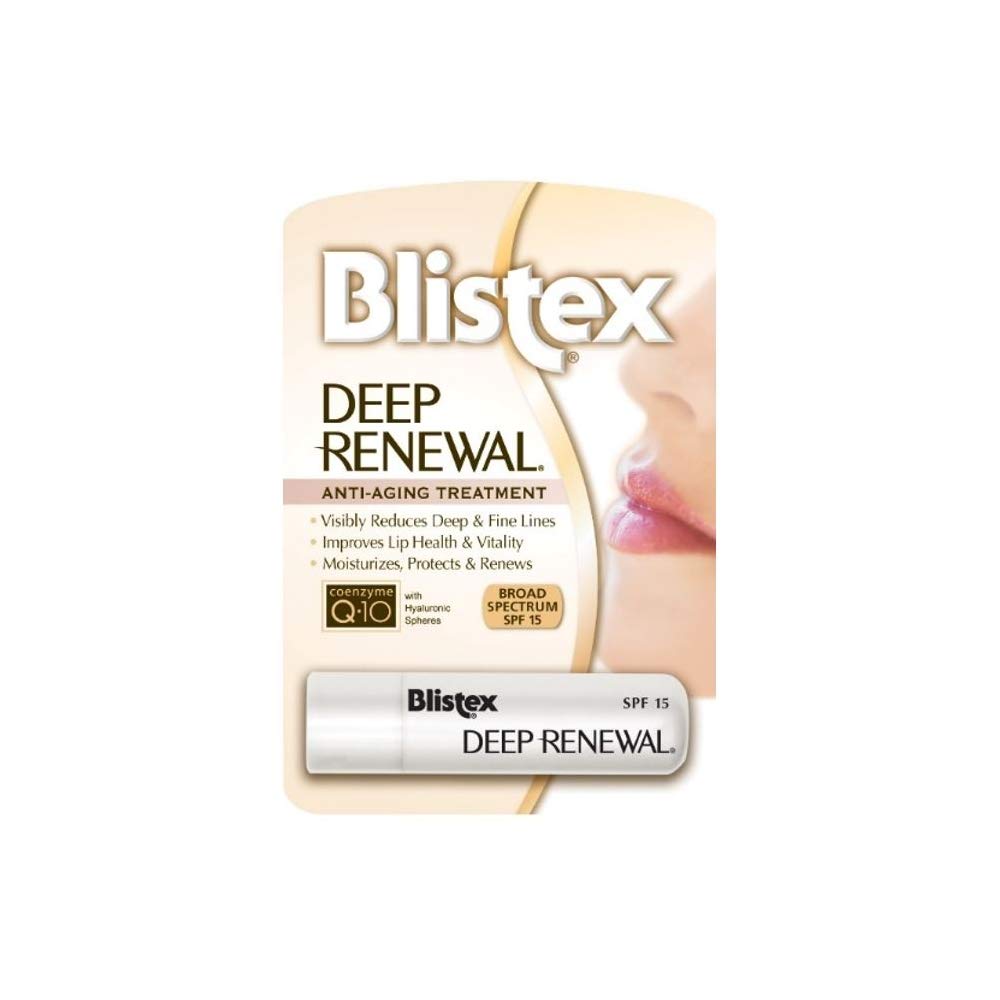 Blistex Deep Renewal Lip Protectant Sunscreen Balm, 0.13 Ounces (3.69g) (Pack of 4)