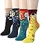 OSABASA Womens 4 Pairs Fashion Cotton Crew Socks Famous Collection Painting (KWMS027-4SET, shoe size 8-11)