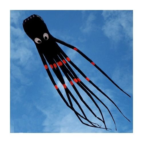 UPC 793631203178, Amazona&#39;s Presentz® Black 3D 24ft Large Octopus Paul Parafoil Kite Black with Handle &amp; String, Beach Park Outdoor Fun