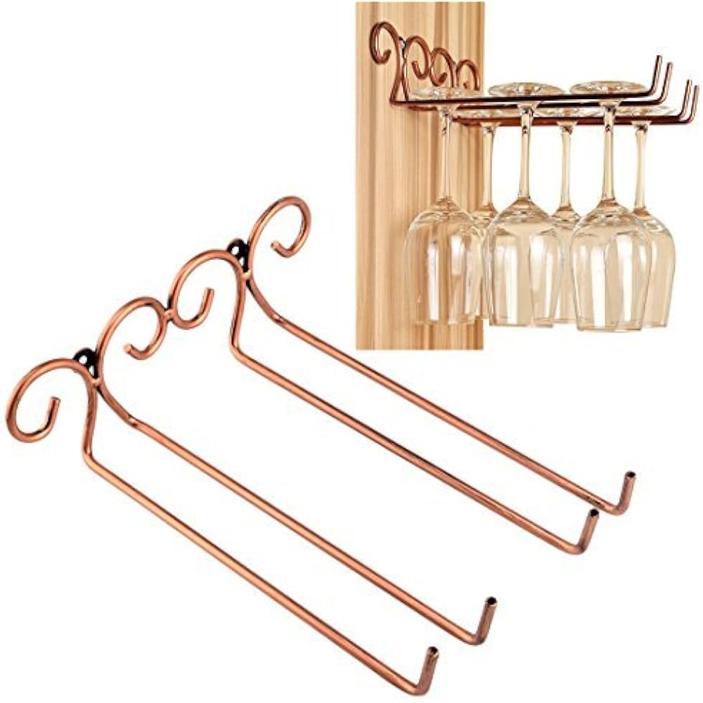 Wine Stemware Racks Glass Rack, 2 Rows Stainless Steel WallMounted