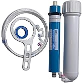 Huining Reverse Osmosis Membrane RO Membrane Housing Kit with 1/4 Quick Connector,Check valve,Water Pipe,Wrench Whole Set for