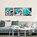 wall art for bedroom Simple Life Black and white rose flowers Blue Canvas Wall Art Decor 16