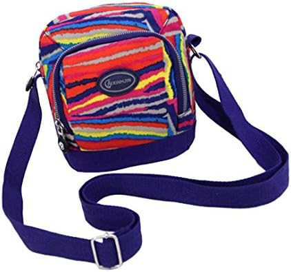 HP95(TM) Women's Canvas Crossbody Bag Fashion Printing Zipper Small Shoulder Bag Purse (Blue)