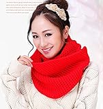 Eforstore Unisex Winter Warm Knitted Thicken Hollow Out Neckerchief Knit Infinity Scarf Christmas New Year Birthday Gift For Your Family and Friends Women Men