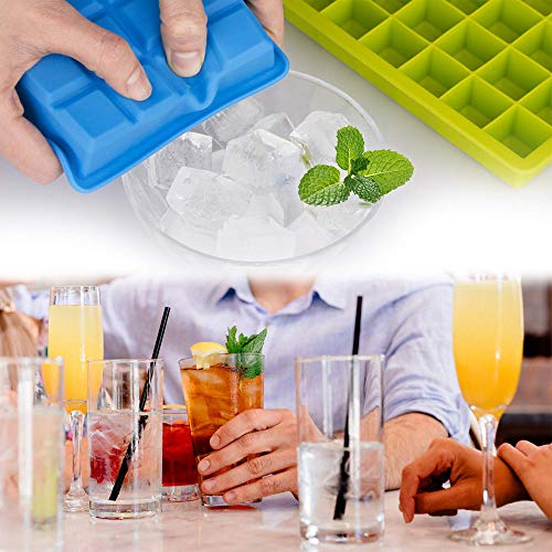 NEWROAD 3 Stück Eiswürfelform Silikon Eiswürfel Form Eiswürfelbehälter Eiswürfelbereiter mit Deckel Ice Tray Ice Cube 24… – Bild 8