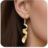 ALEXCRAFT Sterling Silver Dangle Earrings for Women, Hypoallergenic Drop Leverback Earrings Jewelry Trendy Handmade Brush Twist Silver French Hooks Dangly Earings for Women Jewelry Gifts