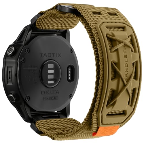 Bandletic 22mm 26mm Quick Fit Outdoor Nylon Bands Compatible with Garmin Watch, Heavy Duty Military Strap for Fenix/Instinc/Tactix Delta/Descent/Epix Pro/Enduro/Quatix