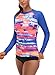 CharmLeaks Long Sleeve Rash Guard Swimwear UPF 50+ Sun Protection Swim Shirts Athletic Tops