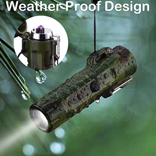 Roman Ventures Double Plasma Lighter with Built in LED Flashlight- Electric Double Arc Splash Proof Lighter- Windproof Electric Lighter- Rechargeable- Gift Box & One Year Warranty Card - Thumbnail 2