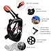 U-Tote Full Face Snorkel Mask,180°Panoramic View with Detachable Camera Mount Free Breathing Dry Top Set Anti-fog Anti-leak -L/XL