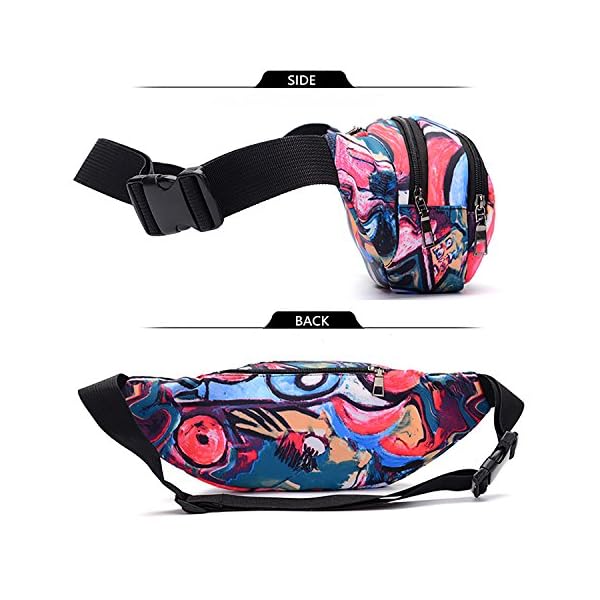 Riñonera lienzo 3-zipper Fanny Pack cintura bolsa con correa ajustable para correr Fitness ciclismo senderismo viajes… | DeHippies.com