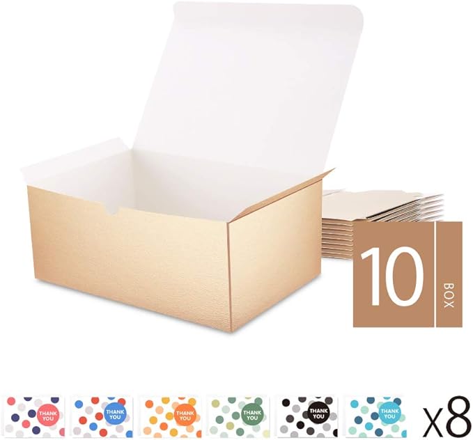 MALICPLUS 10 Gift Boxes 9.5x6.5x4 Inches Gift Boxes with