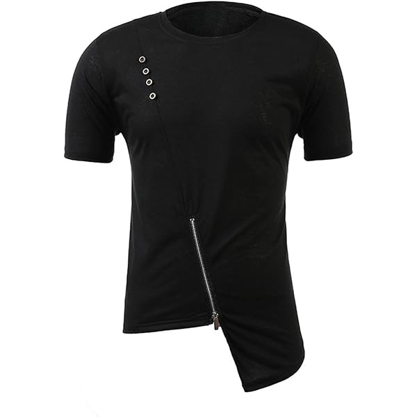 Amazon.com: Gsywaipei Men Irregular Lace Up T-Shirt