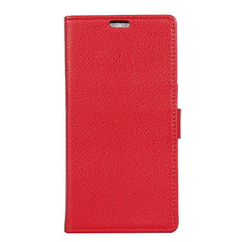 Scheam Samsung Galaxy J7 2018 Flip Cover, Case, Phone case Card Slot [Stand Feature] Leather Wallet Case Vintage Book Style Magnetic Protective Cover Holder for Samsung Galaxy J7 2018 - Red - Thumbnail 5
