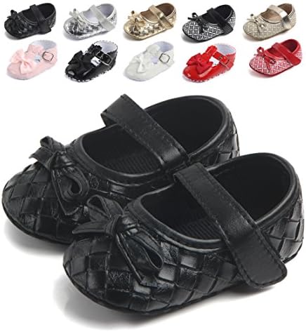 Baby Girls Shoes Mary Jane - Toddler Bowknot No-Slip Princess Shoes 0-18 Months