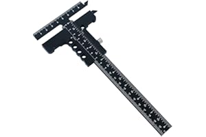 Sliding T Shaped Marking Line Gauge for Carpenter with Aluminum Alloy Material and Clear Etched Scale for Precision (black)