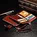 F FORITO LIN-00236 Joopapa PU Leather 2 in 1 Magnetic Wallet Credit Card Holder iPhone 5S/5 Wallet Flip Case Cover with Built-in 6 Card Slots, Brown
