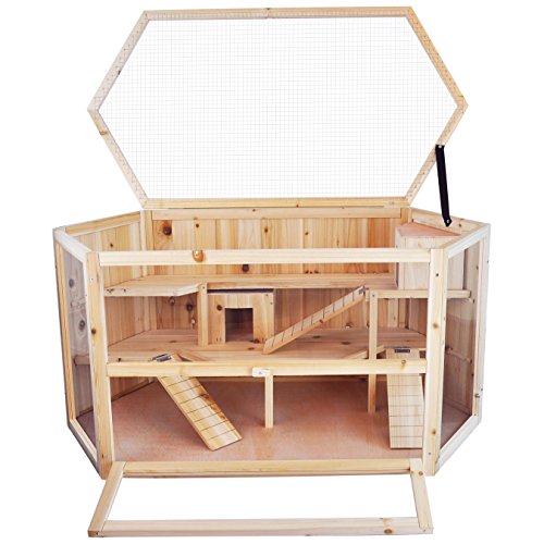 Niteangel Large Wooden Hamster Cage, 45.5 x 23.5 x 23 inches Animals