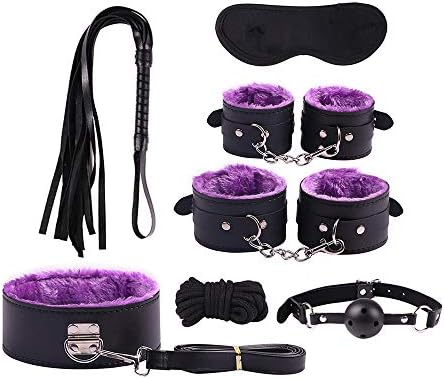 happinesssale Bundled Binding Set Leather 7 Pcs Cosplay Toy as A Gift for Couples in Passionate Bedroom