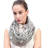 Lina & Lily Penguin Print Infinity Loop Women's Scarf (Grey)