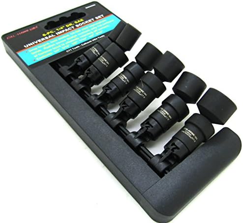 Cal Hawk Tools BISU62S 6 Piece 1/4" Drive Universal Impact SAE Socket Set