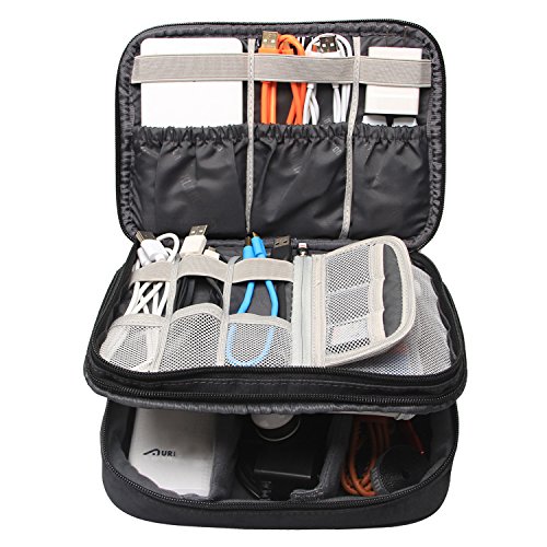 image for BUBM Double Layer Travel Electronics Accessories Storage Organizer, Po