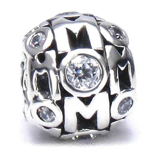 BELLA FASCINIMOM Charm Bead - 925 Sterling Silver with CZ Stones - Fits European Style Bracelets