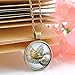 Vintage Steampunk Dragon Photo Cabochon Glass Bronze Pendant Necklace