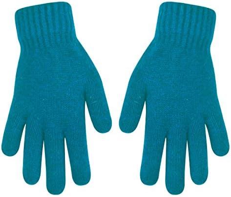 Solid Colors Ladies Containing Wool Gloves Magic Knit Glove for Women Girls(Turquoise)