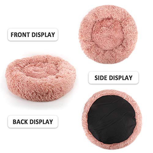 NOYAL Calming Dog Beds AntiAnxiety Donut Dog Bed Washable Faux Fur Dog