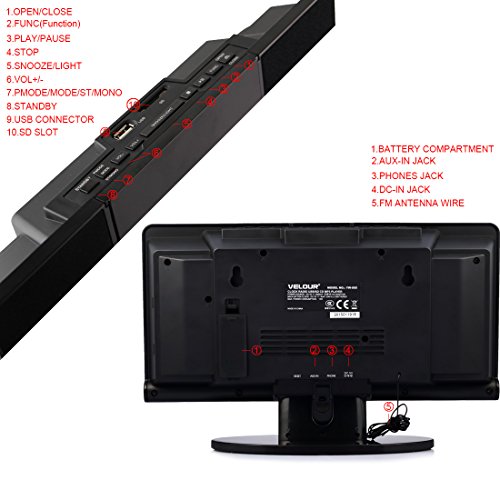 Protable-CD-Player-VELOUR-Slim-Boombox-with-USB-SD-FM-Radio-Clock-Mp3