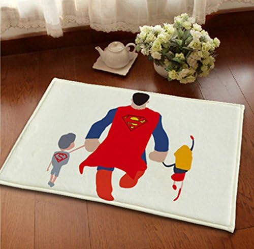 CountyLinen Doormat Welcome Mats Home Décor Rugs for Indoor Outdoor Office with Non-slip Back, 19.6"x 31.5"- Supermen Family