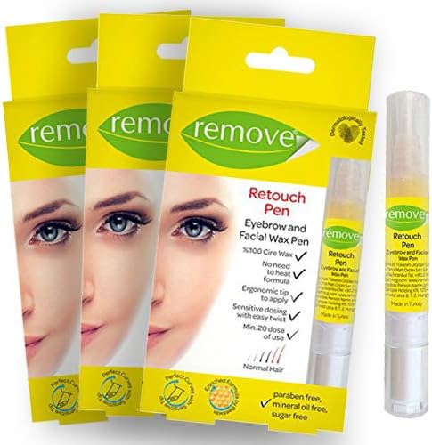 Eyebrow and Facial Hair Removal Wax Retouch and Shaping Pen by Remove (3 Pack, Thick)