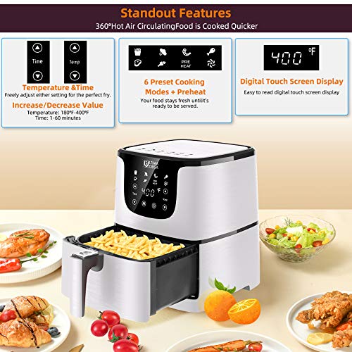 Ultima Cosa Air Fryer, 5.8QT Oil Free XL Electric Hot Air Fryers Oven