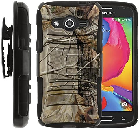 Samsung Galaxy Avant Case, Samsung Galaxy Avant Holster, Two Layer Hybrid Armor Hard Cover with Built in Kickstand for Samsung Galaxy Avant SM-G386T (T Mobile, MetroPCS) from MINITURTLE | Includes Screen Protector - Fallen Leaves Camouflage