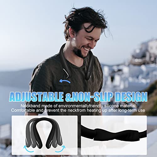 Kternay Bladeless Neck Fan 360° Cooling - 6000mAh Portable Personal Fan 3 Speeds, Hands-Free Fans Battery Operated Rechargeable